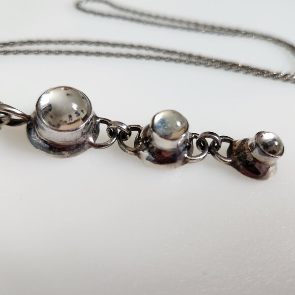 VINTAGE SIGNED “SOUL TO SILVER” 925 BIG PENDANT WITH CABOCHONS. - Picture 9 of 9